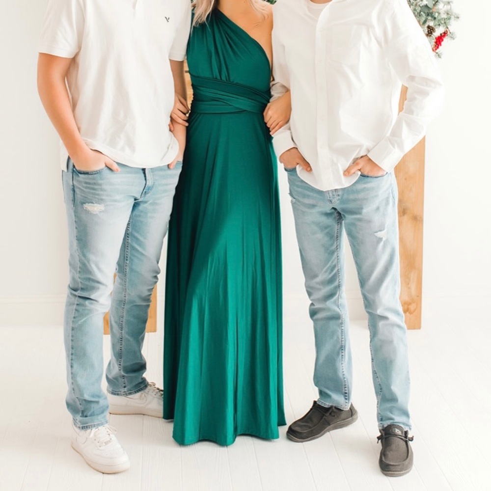 Multi-Wrap Emerald Green Dress